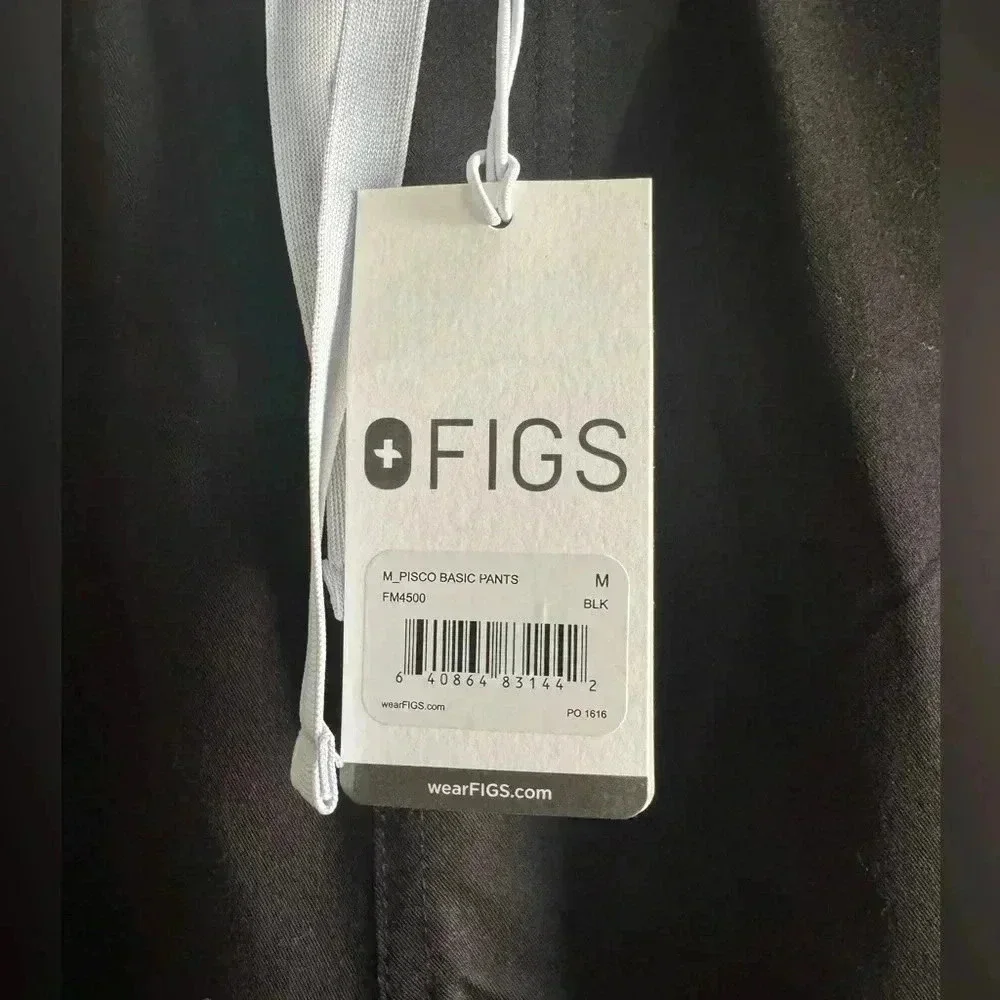 FIGS Men’s Pisco Basic Scrub Pants Black Size M (00892)
